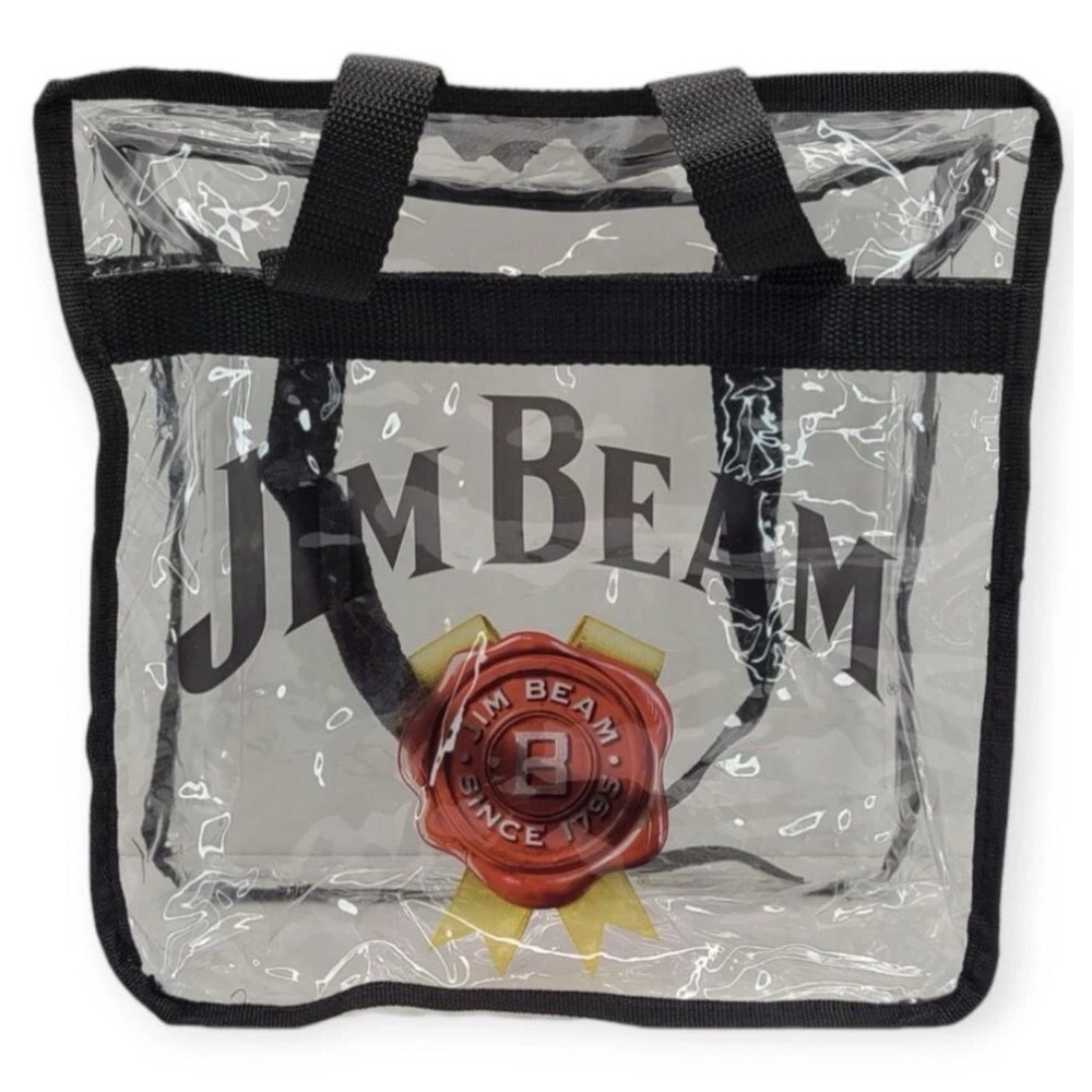 NEW Jim Beam Clear Festival Approved Stadium Zipper Carry Bag Pouch Purse Rare